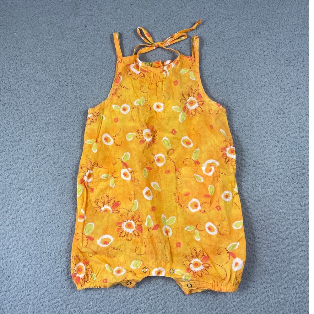 Kaboo Baby Girls Size 12M Orange Floral Romper